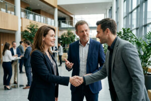 Business referrals creating new opportunities through professional networking and trusted business connections